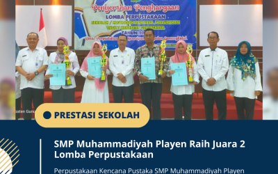SMP Muhammadiyah Playen Raih Juara 2 Lomba Perpustakaan