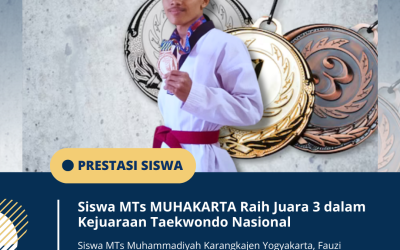 Siswa MTs MUHAKARTA Raih Juara 3 dalam Kejuaraan Taekwondo Nasional
